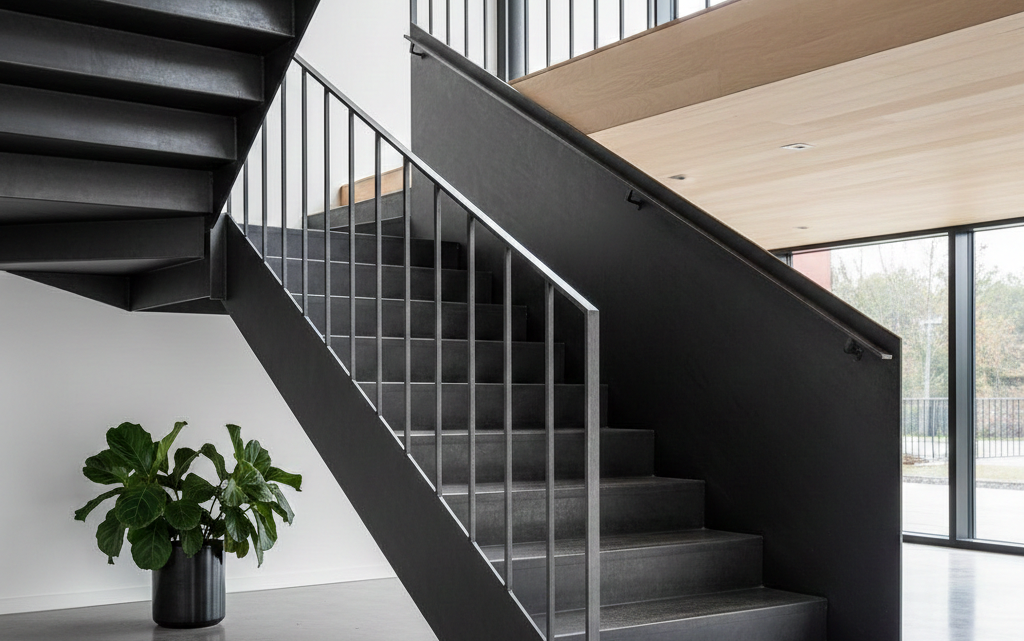 Escalier métal thermolaqué : osez la couleur