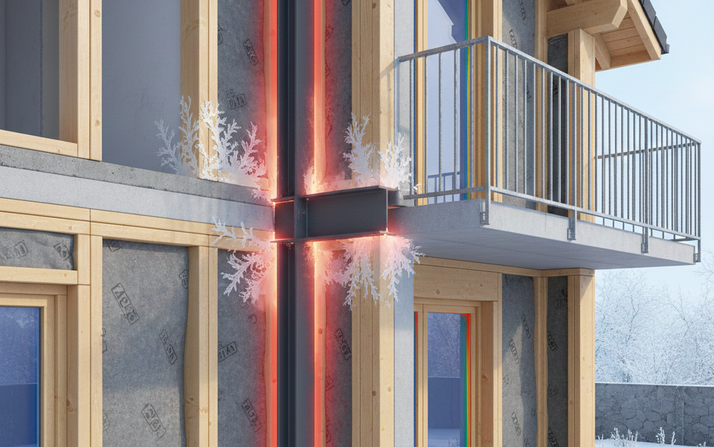 Pont thermique structurel : quand l&rsquo;ossature traverse l&rsquo;isolant